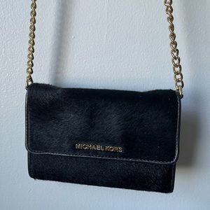 Small Black Fur Michael Kors Crossbody Bag
